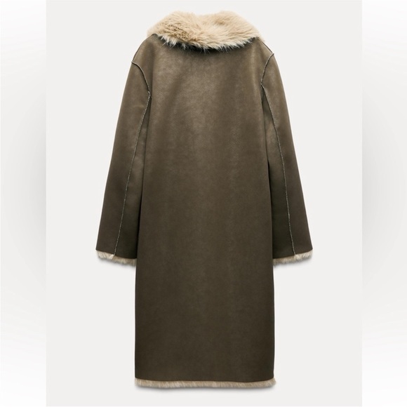ZARA DOUBLE-FACED REVERSIBLE LONG COAT - Picture 7 of 7
